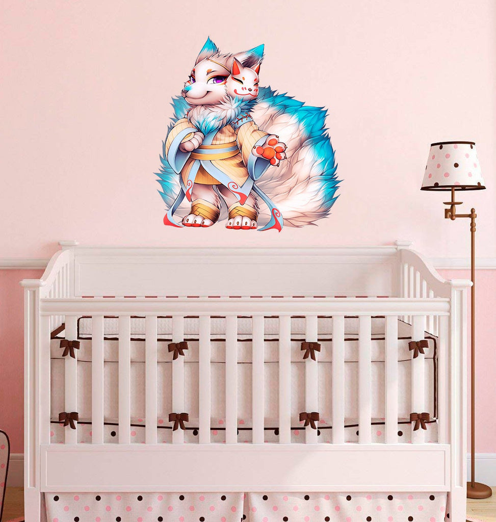 Anime Fox Decal, Anime Fox Sticker, Anime Fox Wall Decor