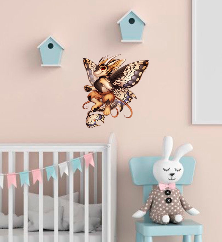 Butterfly Dragon Decal, Butterfly Dragon Sticker, Butterfly Dragon Wall Decor