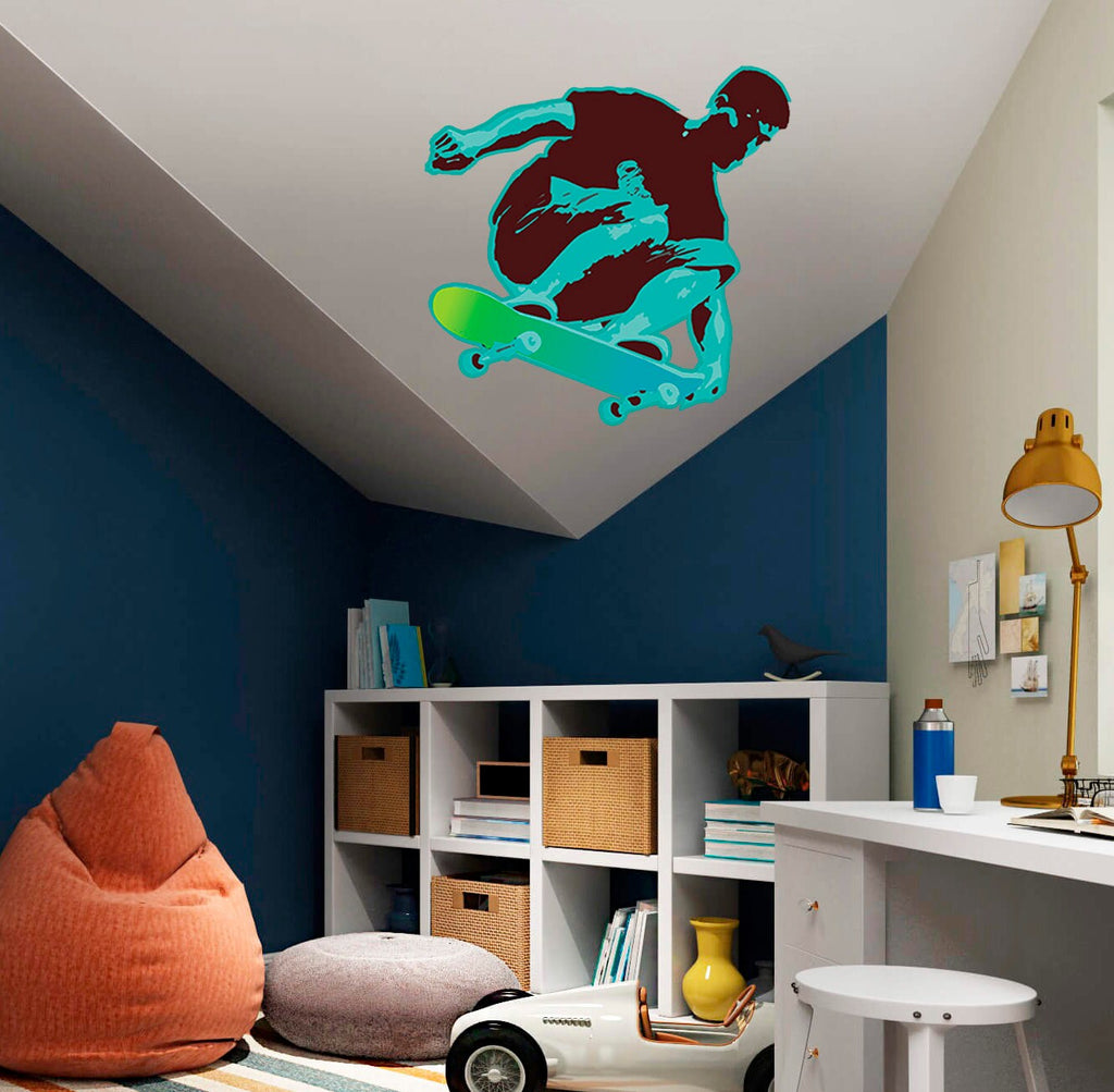 Skateboarder Decal, Skateboarder Sticker, Skateboarder Boys Room Decor