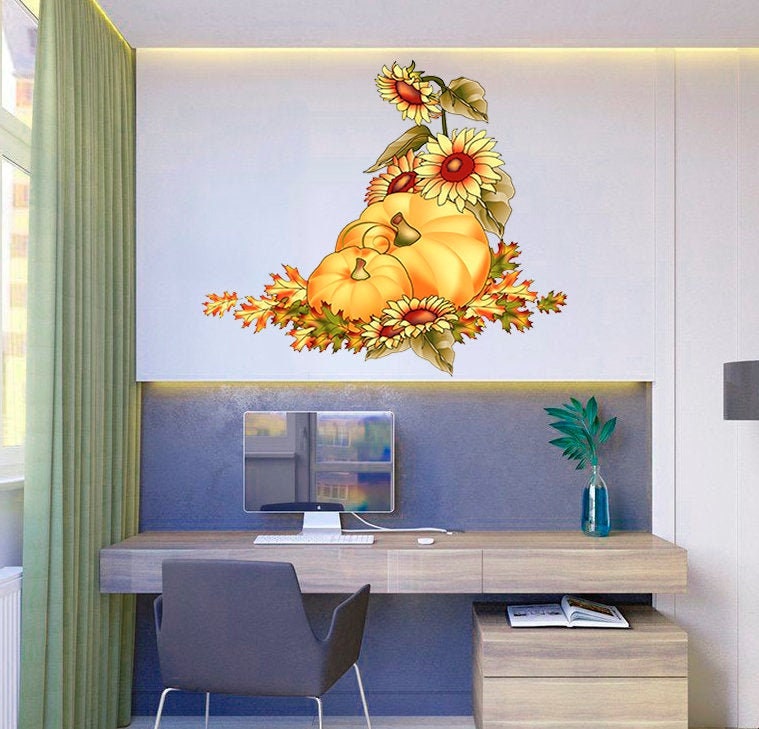 Pumpkin Kitchen Décor, Pumpkin Sticker, Pumpkin Decal