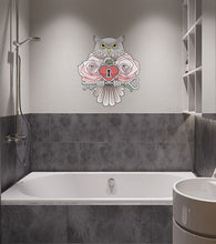 Load image into Gallery viewer, Rose and Owl Wall Decal, Owl Sticker, Owl Wall Decal