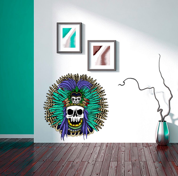Indian Skull Decal, Indian Skull Sticker, Indian Skull Wall Decor