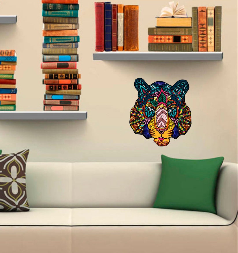 Boho Tiger Wall Decal, Boho Tiger Wall sticker, Boho Tiger wall decor