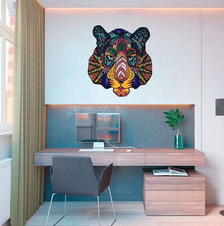 Boho Tiger Wall Decal, Boho Tiger Wall sticker, Boho Tiger wall decor