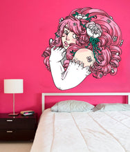 Load image into Gallery viewer, Mysterious Girl Wall Decal, Mysterious Girl Wall sticker, Mysterious Girl wall decor