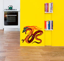 Load image into Gallery viewer, Fire Dragon Wall Decal, Fire Dragon Wall sticker, Fire Dragon wall decor