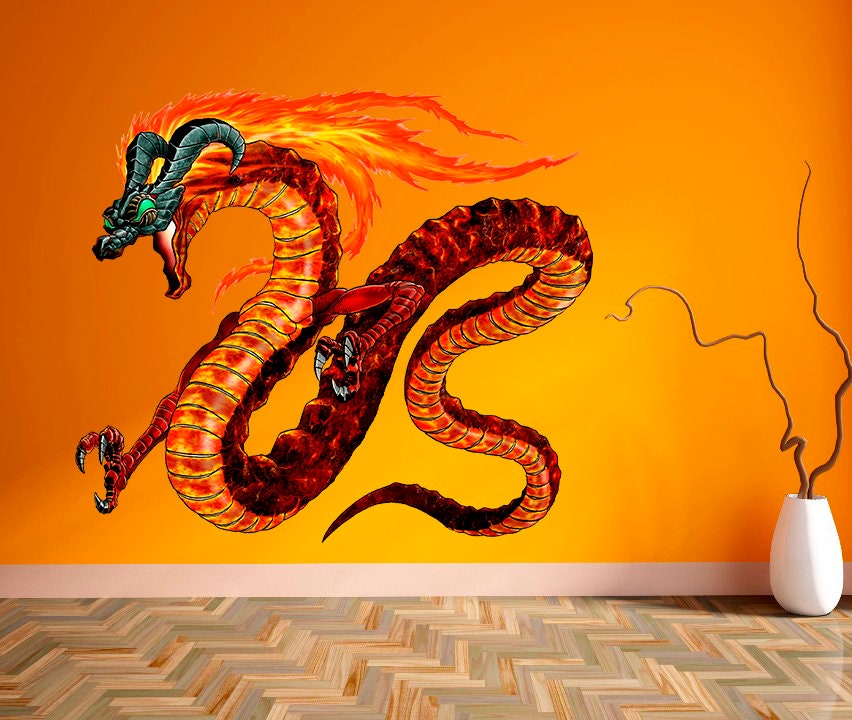 Fire Dragon Wall Decal, Fire Dragon Wall sticker, Fire Dragon wall decor
