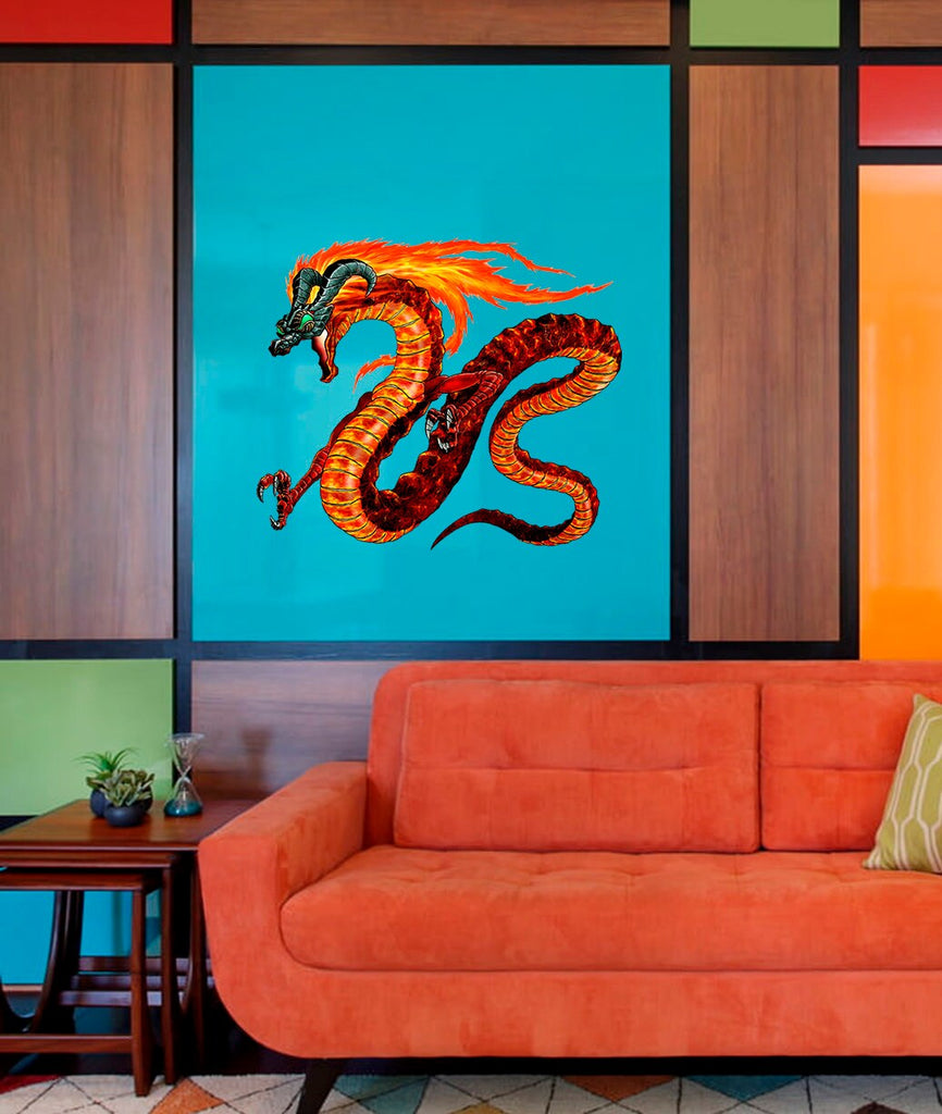 Fire Dragon Wall Decal, Fire Dragon Wall sticker, Fire Dragon wall decor