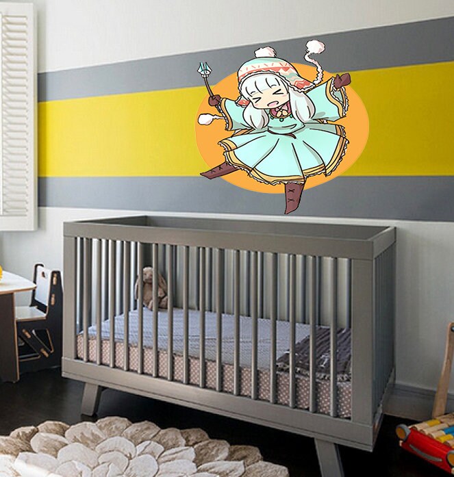 Little Anime Girl Wall Decal, Sticker, Nursery Decor