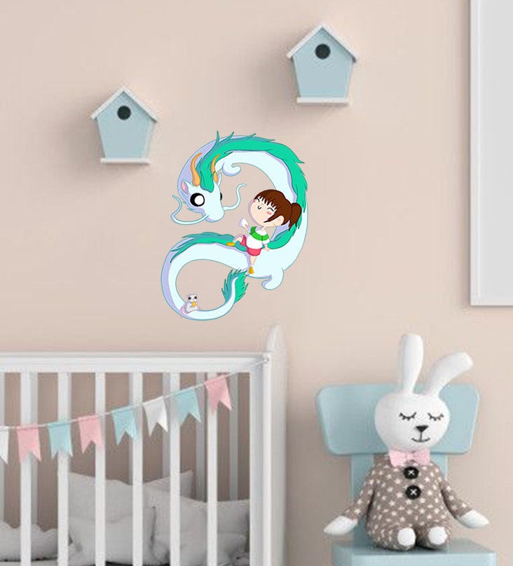 Dragon Anime Wall Decal, Sticker, Girls room decor