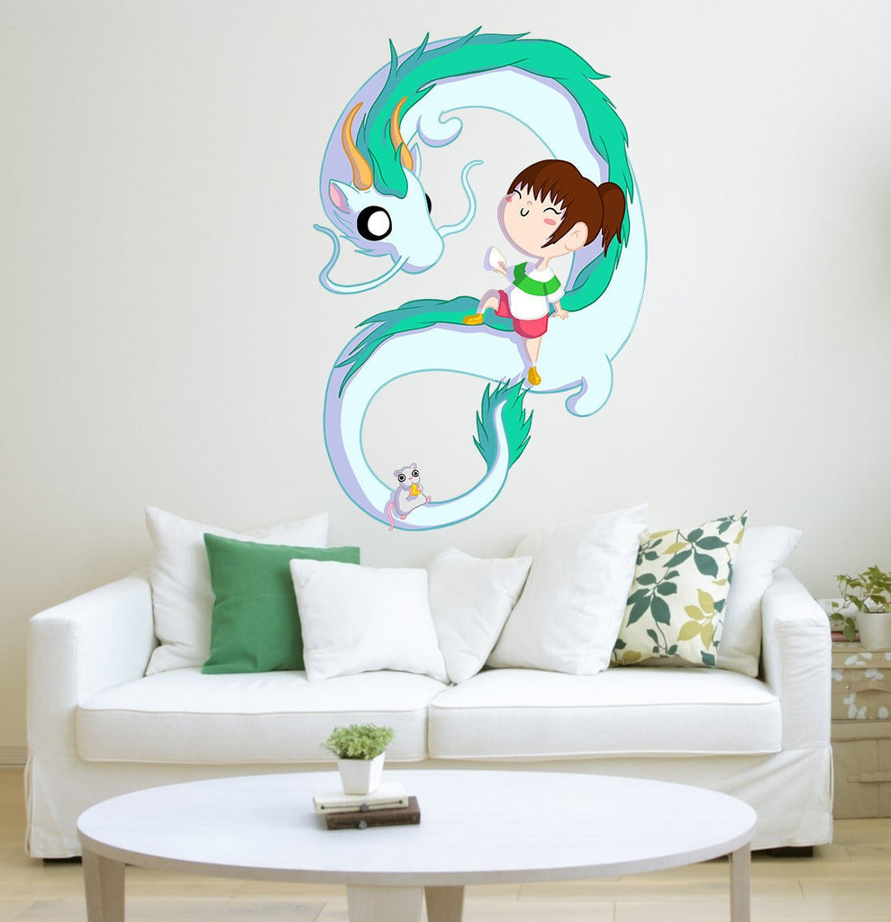 Dragon Anime Wall Decal, Sticker, Girls room decor