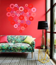 Load image into Gallery viewer, Heart Circles Wall Decal, Heart Circles Wall sticker, Heart Circles wall decor