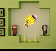 Load image into Gallery viewer, Bee Honeycomb Wall Decal, Bee Honeycomb Wall sticker, Bee Honeycomb wall decor