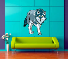Load image into Gallery viewer, Cartoon Wolf Decal, Cartoon Wolf Sticker, Cartoon Wolf Nursery Decor