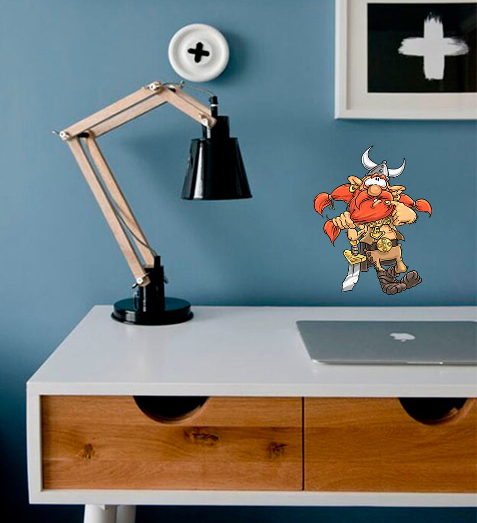 Cartoon Viking Decal, Cartoon Viking Sticker, Cartoon Viking Nursery Decor