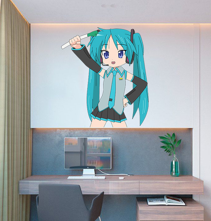 Schoolgirl Anime Decal, Schoolgirl Anime Sticker, Schoolgirl Anime Wall Decor