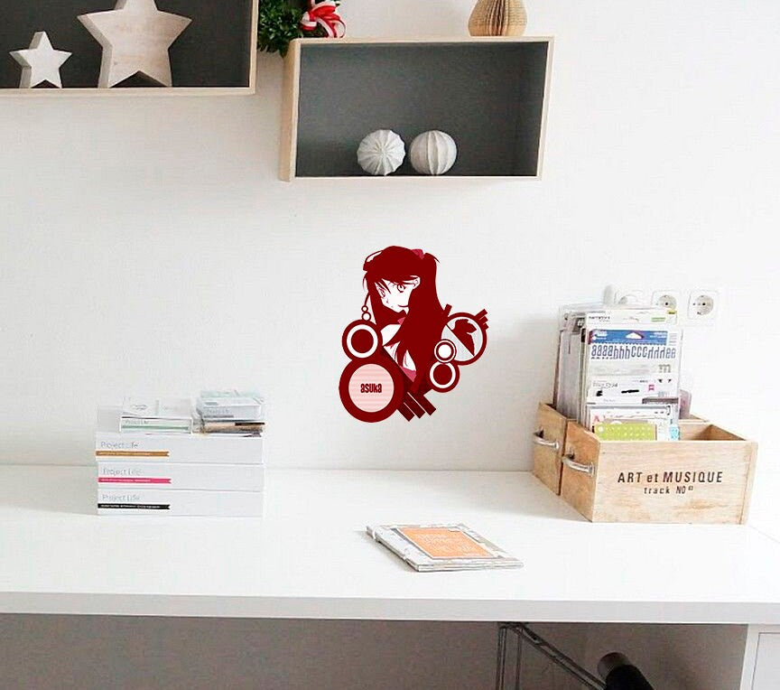 Beautiful Anime Girl Wall Decal, Beautiful Anime Girl Wall sticker, Beautiful Anime Girl wall decor