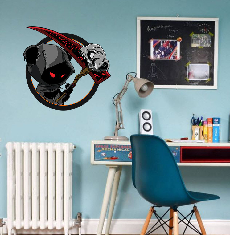 Grim Reaper Wall Decal, Grim Reaper Wall sticker, Grim Reaper wall decor