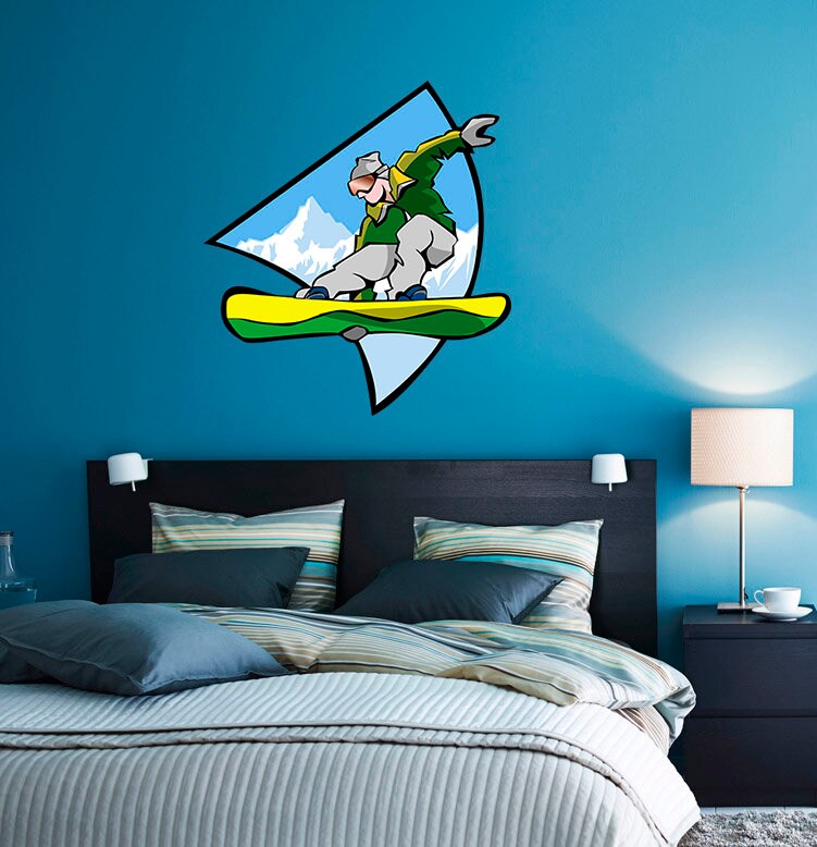 Snowboarding Theme Room Decor, Snowboarding Sticker, Snowboarding Decal
