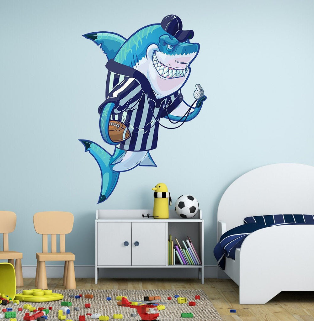 Referee Shark Decal, Referee Shark Sticker, Referee Shark Wall Decor