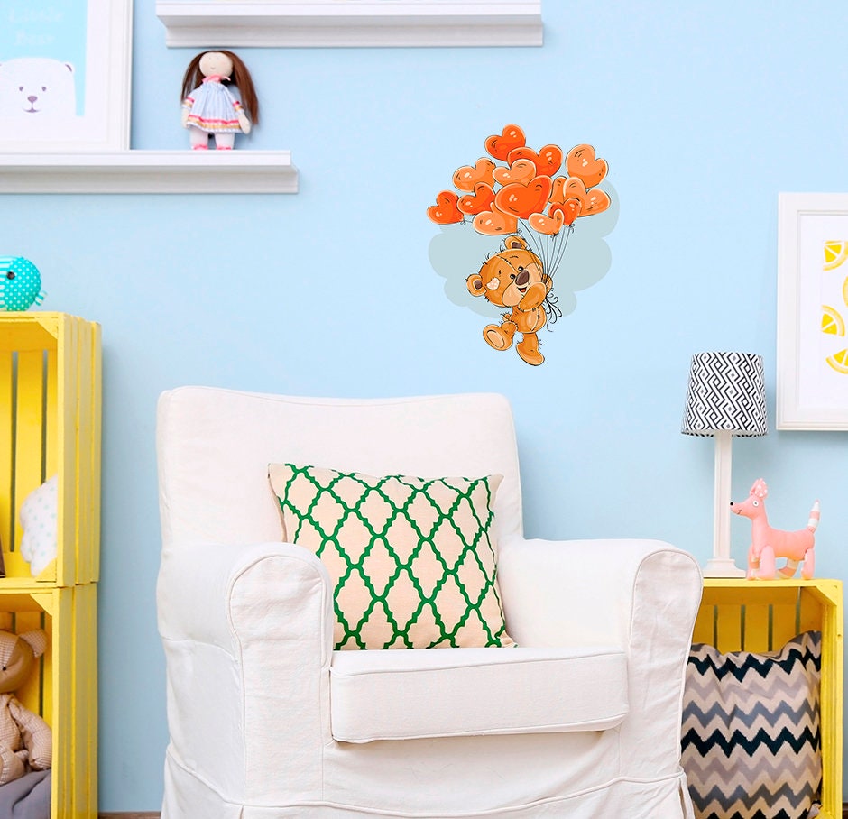 Teddy Bear Nursery Sticker, Teddy Bear Nursery Decal, Teddy Bear Nursery Wall Decor