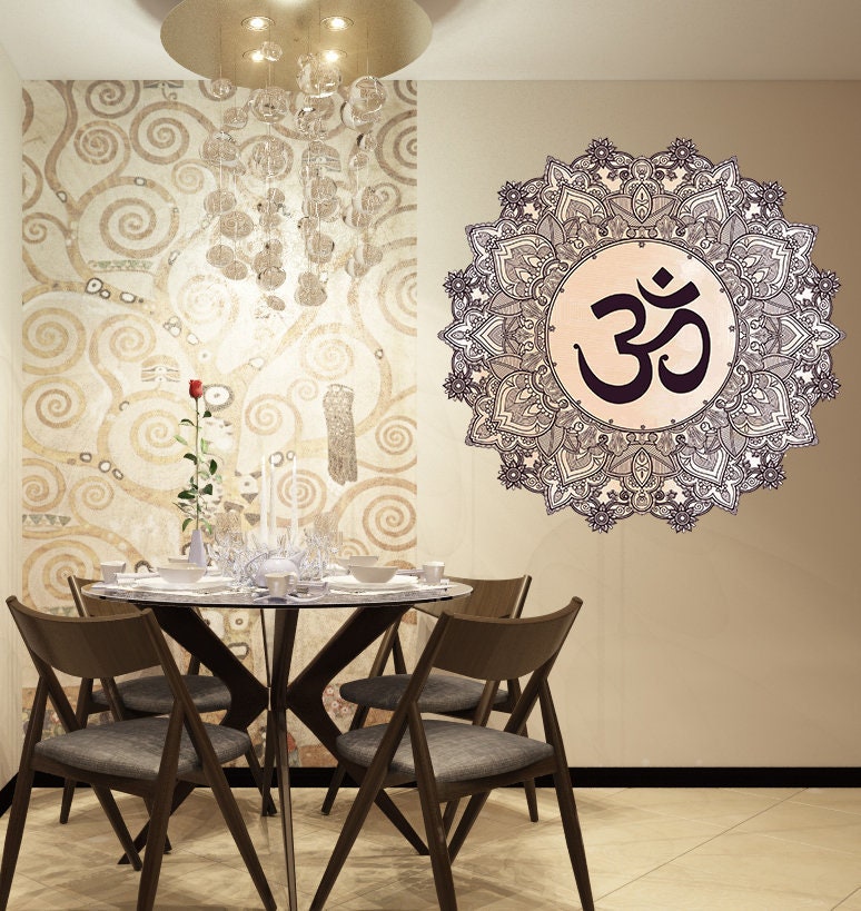 Boho Mandala OM Wall Decal, Boho Mandala OM Wall sticker, Boho Mandala OM wall decor