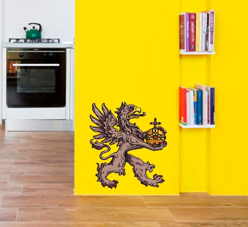 Heraldic Griffon Decal, Heraldic Griffon Sticker, Heraldic Griffon Wall Decor