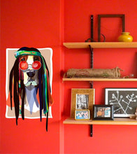 Load image into Gallery viewer, Hippie dog Wall Decal, Rastaman dog Wall sticker, Hippie dog wall decor