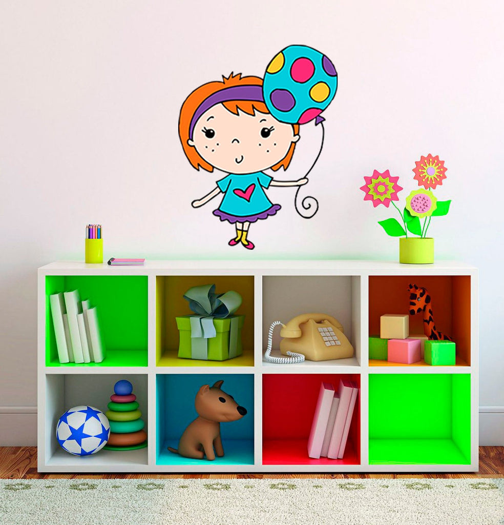 Girl With Balloon Sticker, Girl With Balloon Decal, Girl With Balloon Nursery Decor