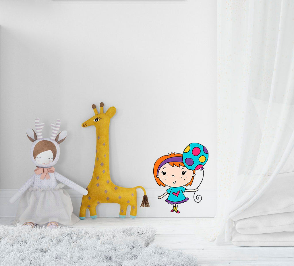 Girl With Balloon Sticker, Girl With Balloon Decal, Girl With Balloon Nursery Decor