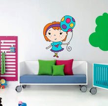 Load image into Gallery viewer, Girl With Balloon Sticker, Girl With Balloon Decal, Girl With Balloon Nursery Decor