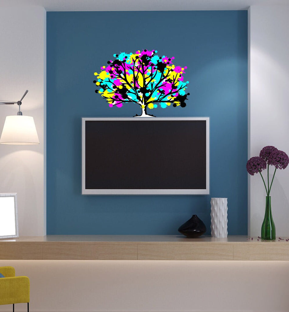 Colored Tree Wall Decal, Colored Tree Wall sticker, Colored Tree wall decor, Colored Tree Wall Art