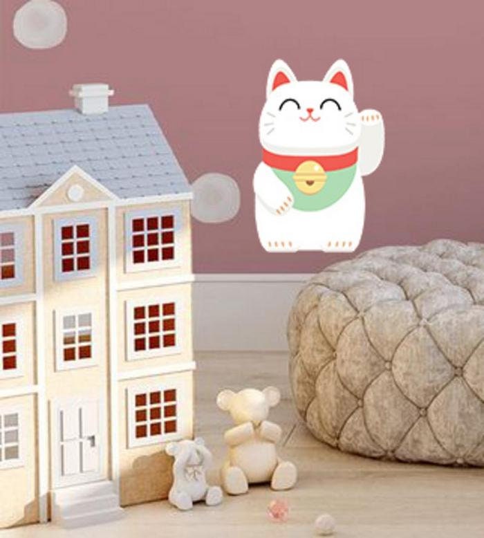 Money Cat Maneki-neko Wall Decal, Money Cat Maneki-neko Wall sticker, Money Cat Maneki-neko wall decor