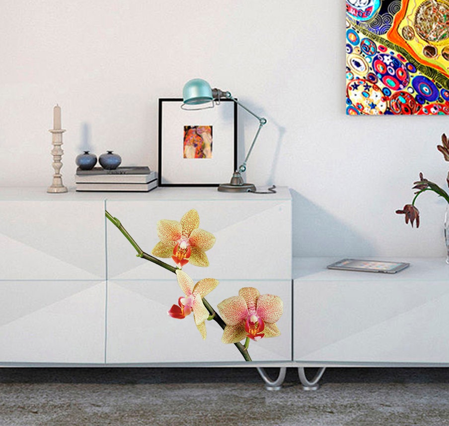 Orchid Living Room Decor, Orchid Living Room Sticker, Orchid Living Room Decal