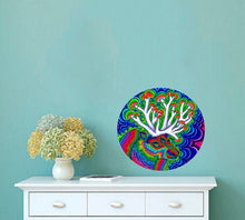 Load image into Gallery viewer, Acid Deer Sticker, Acid Deer Decal, Hippie Room Decal, Hippie Room Sticker