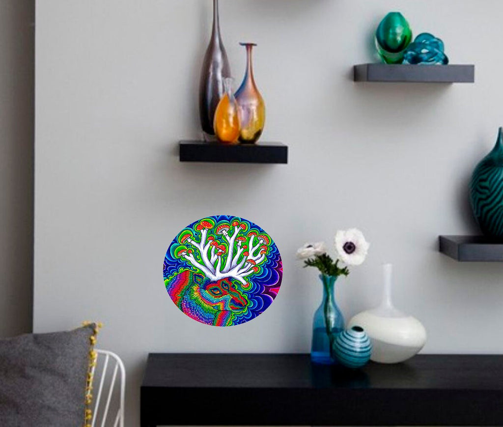 Acid Deer Sticker, Acid Deer Decal, Hippie Room Decal, Hippie Room Sticker
