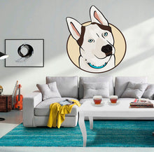 Load image into Gallery viewer, Husky Wall Decal, Husky Wall sticker, Husky wall decor