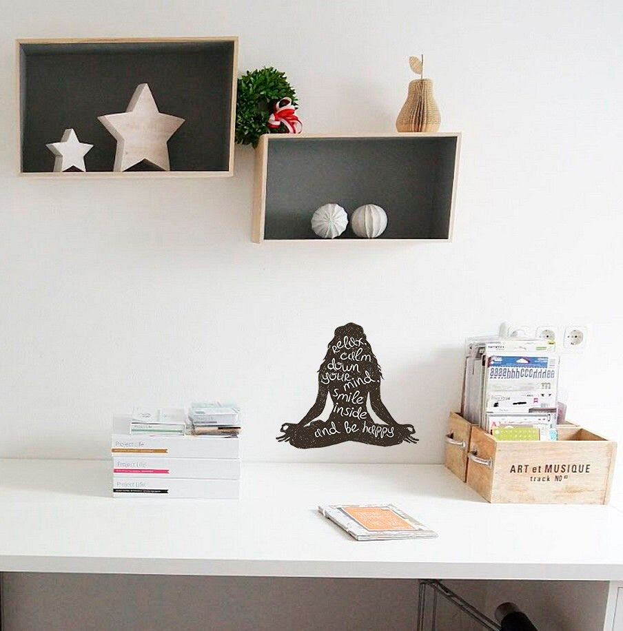 Relaxation Decal, Relaxation Sticker, Yoga Decal, Yoga Sticker