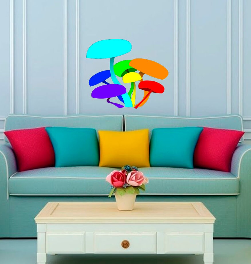 Acid Mushrooms Wall Decal, Acid Mushrooms Wall sticker, Acid Mushrooms wall decor
