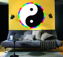Load image into Gallery viewer, Yin Yang Rainbow Wall Decal, Yin Yang Rainbow Wall sticker, Yin Yang Rainbow wall decor