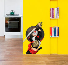 Load image into Gallery viewer, Japanese Samurai Girl Decal, Japanese Samurai Girl Sticker, Japanese Samurai Girl Wall Decor