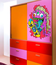 Load image into Gallery viewer, Skateboarder Monster Decal, Skateboarder Monster Sticker, Skateboarder Monster Boys Room Decor