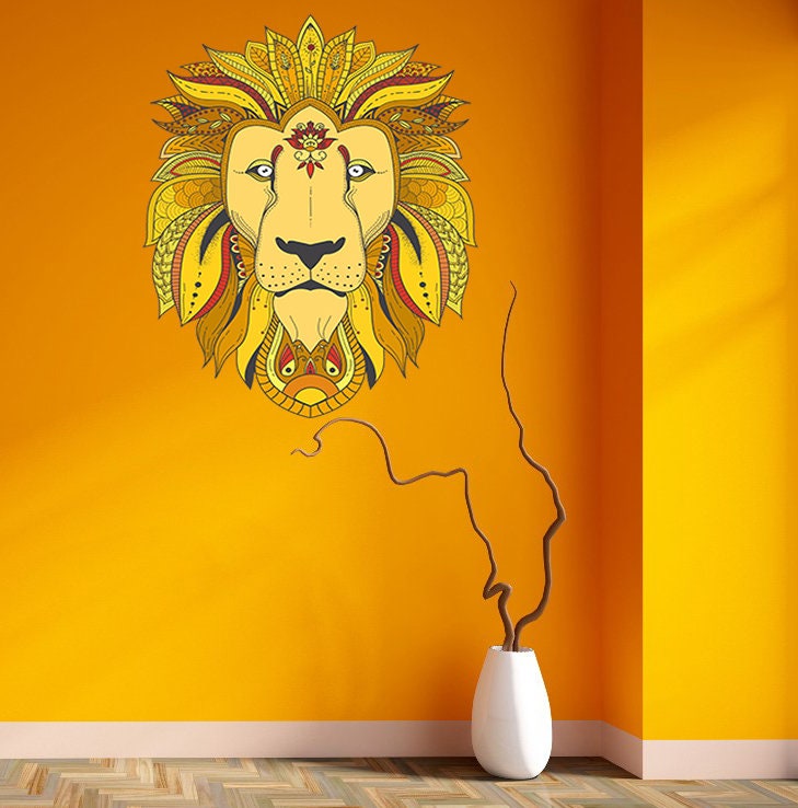 Lion head Wall Decal, Lion head Wall sticker, Lion head wall decor, Lion head Wall Art