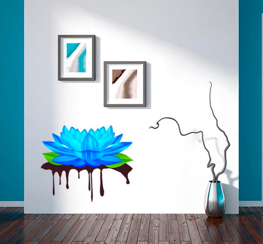Lotus Painting Decal, Lotus Painting Sticker, Lotus Painting Wall Decor