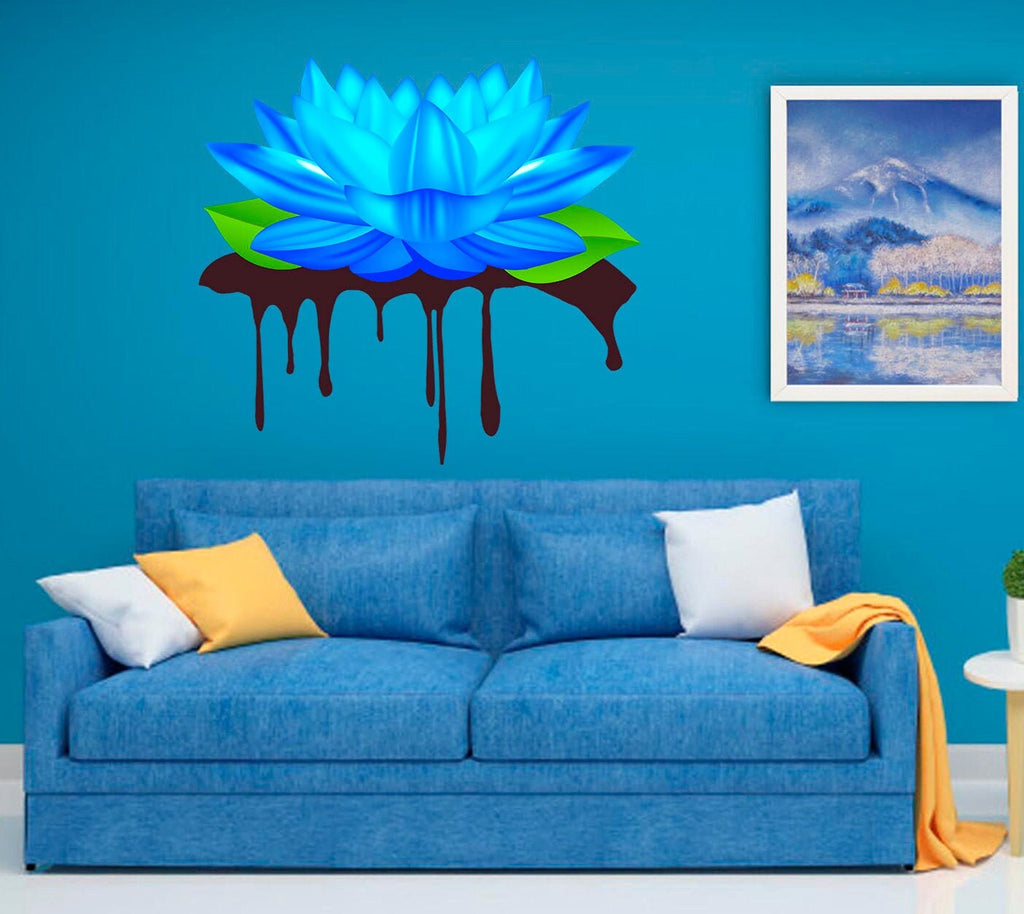 Lotus Painting Decal, Lotus Painting Sticker, Lotus Painting Wall Decor