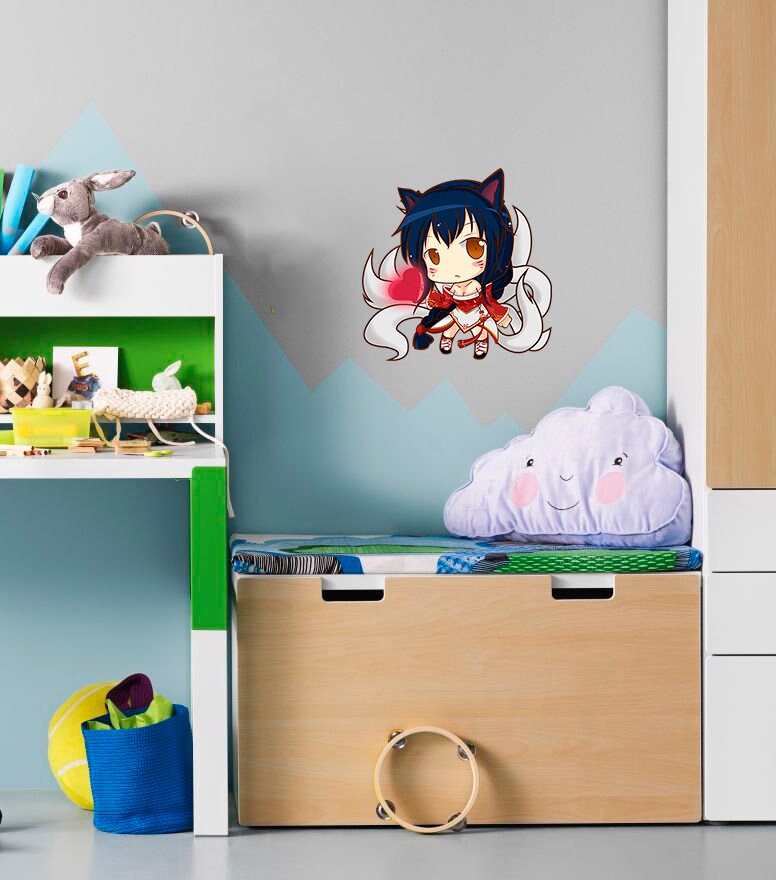Anime Cat Girl Wall Decal, Anime Cat Girl Wall sticker, Anime Cat Girl wall decor