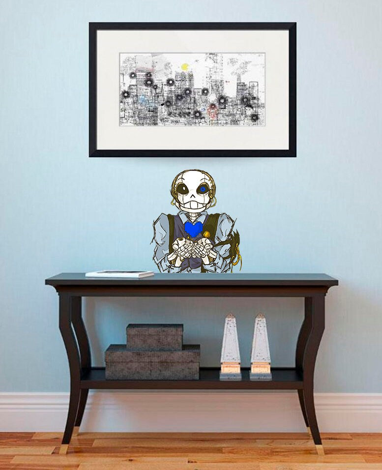 Skeleton Heart Wall Decal, Skeleton Heart Wall sticker, Skeleton Heart wall decor