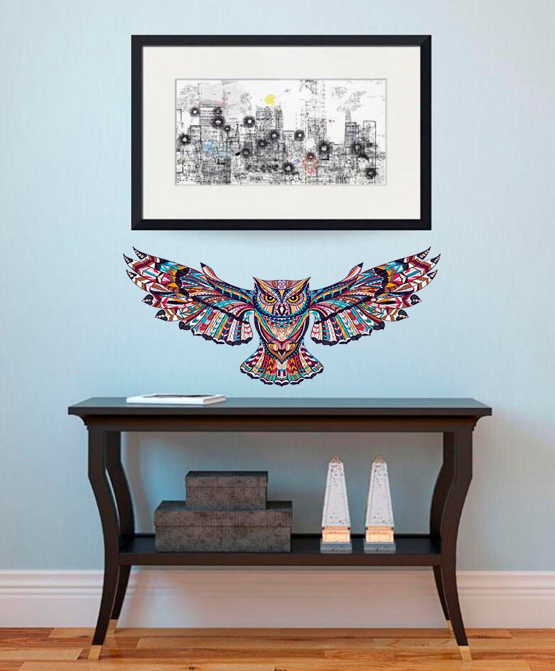 Owl Boho Style Decal, Owl Boho Style Sticker, Owl Boho Decor
