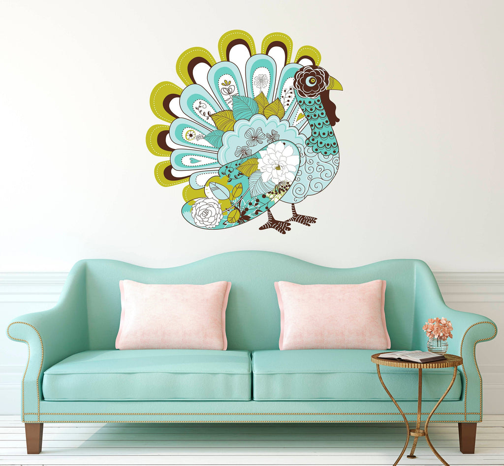 Boho Turkey Wall Decal, Boho Turkey Wall sticker, Boho Turkey wall decor
