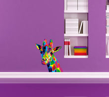 Load image into Gallery viewer, Colorful Giraffe Decal, Colorful Giraffe Sticker, Colorful Giraffe Wall Decor, Colorful Giraffe art